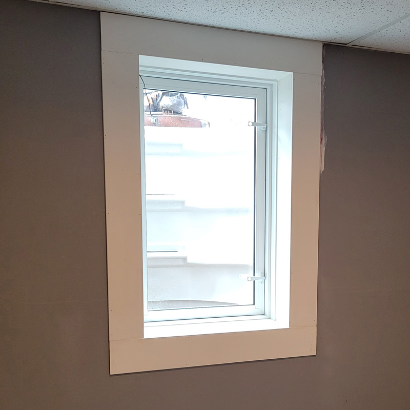 27" x 45" Interior Basement Window Installation